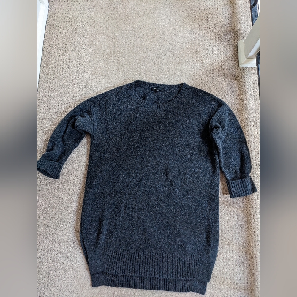 Ann Taylor gray tunic sweater 3/4 cuffed sleeves